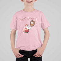 Christmas Baseball T Shirt For Kid Funny Santa Playing Baseball Merry Christmas - Wonder Print Shop
