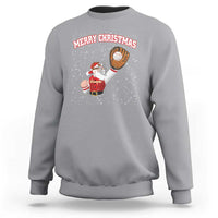 Christmas Baseball Sweatshirt Funny Santa Playing Baseball Merry Christmas - Wonder Print Shop