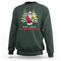 Christmas Sport Sweatshirt Eat Dink Be Merry Santa Claus Pickleball - Wonder Print Shop