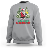 Christmas Sport Sweatshirt Eat Dink Be Merry Santa Claus Pickleball - Wonder Print Shop