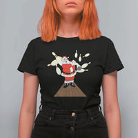 Christmas Bowling T Shirt For Women Funny Santa Playing Bowling Merry Christmas - Wonder Print Shop