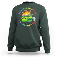 Funny Xmas Dumpster Fire Sweatshirt This Little Light Of Mine Unicorn Rainbow - Wonder Print Shop