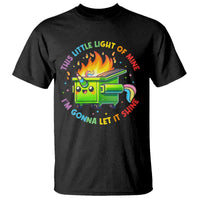 Funny Xmas Dumpster Fire T Shirt This Little Light Of Mine Unicorn Rainbow - Wonder Print Shop