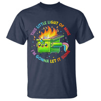 Funny Xmas Dumpster Fire T Shirt This Little Light Of Mine Unicorn Rainbow - Wonder Print Shop