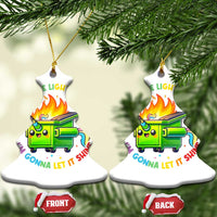Funny Xmas Dumpster Fire Christmas Ornament This Little Light Of Mine Unicorn Rainbow - Wonder Print Shop