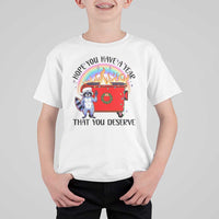 Funny Xmas Dumpster Fire T Shirt For Kid Hope You Have The Year You Deserve Santa Raccoon - Wonder Print Shop