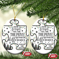 Thank You Gifts Christmas Ornament Never Forget You Are The Piece That Made The Difference - Wonder Print Shop