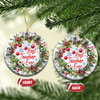 Xmas Best Teacher Ever Christmas Ornament - Wonder Print Shop