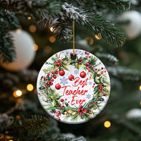 Xmas Best Teacher Ever Christmas Ornament - Wonder Print Shop