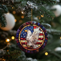 Bald Eagle American Flag Patriotic Christmas Ornament - Wonder Print Shop