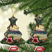 Beach Hibiscus Hawaii 2024 Christmas Ornament - Wonder Print Shop