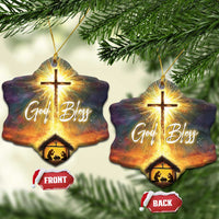 Nativity Christmas God Bless Christian Christmas Ornament - Wonder Print Shop