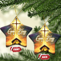Nativity Christmas God Bless Christian Christmas Ornament - Wonder Print Shop