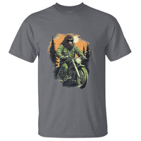 Bigfoot Biker Funny Sasquatch Riding A Motorcycle Vintage T Shirt - Wonder Print Shop
