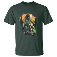 Bigfoot Biker Funny Sasquatch Riding A Motorcycle Vintage T Shirt - Wonder Print Shop