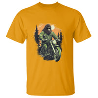 Bigfoot Biker Funny Sasquatch Riding A Motorcycle Vintage T Shirt - Wonder Print Shop