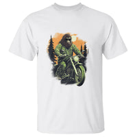 Bigfoot Biker Funny Sasquatch Riding A Motorcycle Vintage T Shirt - Wonder Print Shop