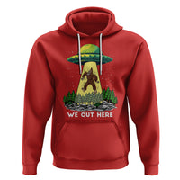 Funny Bigfoot And UFO We Out Here Sasquatch Hoodie - Wonder Print Shop