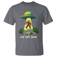 Funny Bigfoot And UFO We Out Here Sasquatch T Shirt - Wonder Print Shop