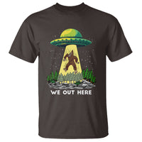 Funny Bigfoot And UFO We Out Here Sasquatch T Shirt - Wonder Print Shop