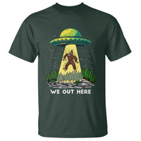 Funny Bigfoot And UFO We Out Here Sasquatch T Shirt - Wonder Print Shop