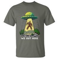 Funny Bigfoot And UFO We Out Here Sasquatch T Shirt - Wonder Print Shop