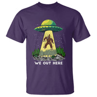 Funny Bigfoot And UFO We Out Here Sasquatch T Shirt - Wonder Print Shop
