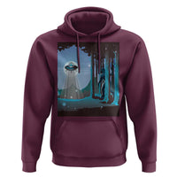 Bigfoot Hiding From Alien UFO Funny Sasquatch Hoodie