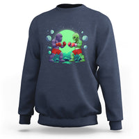 Bigfoot VS Alien Boxing Funny Sasquatch UFO Sweatshirt - Wonder Print Shop