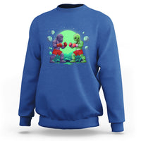 Bigfoot VS Alien Boxing Funny Sasquatch UFO Sweatshirt - Wonder Print Shop
