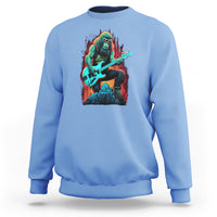 Rocking On Bigfoot Sasquatch Loves Rock And Roll Sweatshirt - Wonder Print Shop
