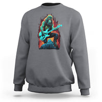 Rocking On Bigfoot Sasquatch Loves Rock And Roll Sweatshirt - Wonder Print Shop