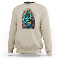 Rocking On Bigfoot Sasquatch Loves Rock And Roll Sweatshirt - Wonder Print Shop