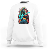 Rocking On Bigfoot Sasquatch Loves Rock And Roll Sweatshirt - Wonder Print Shop