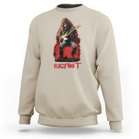 Bigfoot Rock N Roll Sweatshirt Funny Sasquatch Playing Electric Guitar - Wonder Print Shop