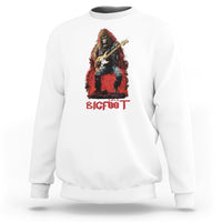 Bigfoot Rock N Roll Sweatshirt Funny Sasquatch Playing Electric Guitar - Wonder Print Shop
