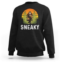 Bigfoot Sneaky Sweatshirt Funny Sasquatch Hiding Retro Forest - Wonder Print Shop