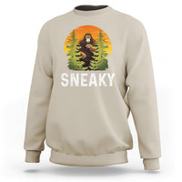 Bigfoot Sneaky Sweatshirt Funny Sasquatch Hiding Retro Forest - Wonder Print Shop