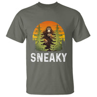 Bigfoot Sneaky T Shirt Funny Sasquatch Hiding Retro Forest - Wonder Print Shop