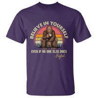 Bigfoot Drinking Coffee T Shirt Believe In Yourself Even When No One else Does - Wonder Print Shop