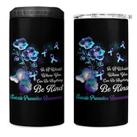 Suicide Prevention Be Kind 4 in 1 Can Cooler Tumbler Elephant In A World Where You Can Be Anything