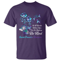 Suicide Prevention Be Kind T Shirt Elephant In A World Where You Can Be Anything - Wonder Print Shop