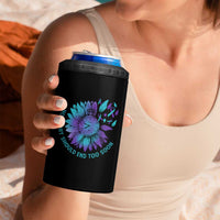 No Story Should End Too Soon Sunflower Suicide Prevention 4 in 1 Can Cooler Tumbler