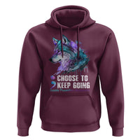 Choose To Keep Going Hoodie Wolf Semicolon Suicide Prevention - Wonder Print Shop