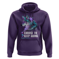 Choose To Keep Going Hoodie Wolf Semicolon Suicide Prevention - Wonder Print Shop