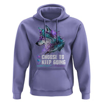 Choose To Keep Going Hoodie Wolf Semicolon Suicide Prevention - Wonder Print Shop