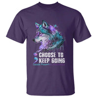 Choose To Keep Going T Shirt Wolf Semicolon Suicide Prevention - Wonder Print Shop