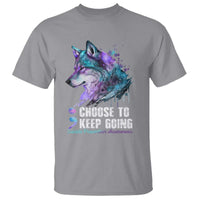 Choose To Keep Going T Shirt Wolf Semicolon Suicide Prevention - Wonder Print Shop