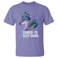 Choose To Keep Going T Shirt Wolf Semicolon Suicide Prevention - Wonder Print Shop