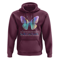 Suicide Prevention Hoodie You Are The Greatest Project You Will Ever Work On Butterfly - Wonder Print Shop